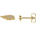 Ladies Natural Diamond Angel Wing Earrings — 14K Yellow Gold