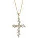 Ladies Natural Diamond Scattered Cross Necklace (Si2-Si3, I1, Ghi, G-H) — 14K Yellow Gold