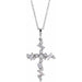 Ladies Natural Diamond Scattered Cross Necklace (Si2-Si3, I1, Ghi, G-H) — Sterling Silver