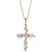 Ladies Natural Diamond Scattered Cross Necklace (Si2-Si3, I1, Ghi, G-H) — 14K Rose Gold