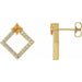 Ladies Natural Citrine Natural Diamond Earrings — 14K Yellow Gold