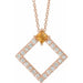 Ladies Natural Citrine Natural Diamond Necklace (I1, G-H) — 14K Rose Gold