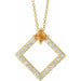 Ladies Natural Citrine Natural Diamond Necklace (I1, G-H) — 14K Yellow Gold
