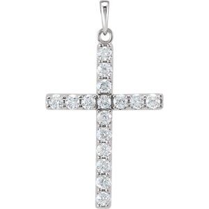 Lab-Grown Diamond Accented Cross Pendant - Style R42308