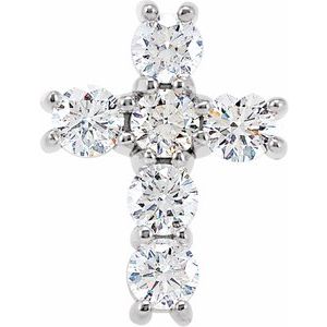 Ladies Natural Diamond Cross Pendant (I1, G-H) — 14K White Gold