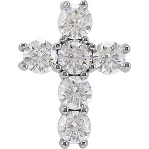 Ladies Natural Diamond Cross Pendant (I1, G-H) — Platinum
