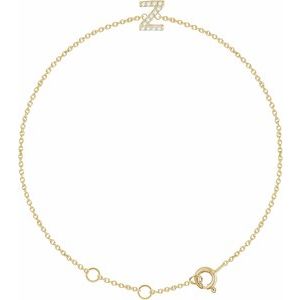 Ladies Natural Diamond Initial Z Bracelet (I1, H+) — 14K Yellow Gold