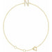 Ladies Natural Diamond Initial N Bracelet (I1, H+) — 14K Yellow Gold