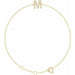 Ladies Natural Diamond Initial M Bracelet (I1, H+) — 14K Yellow Gold