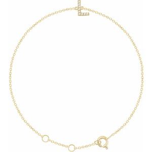 Ladies Natural Diamond Initial L Bracelet (I1, H+) — 14K Yellow Gold