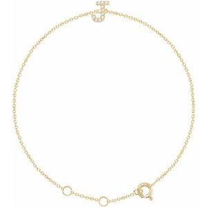 Ladies Natural Diamond Initial J Bracelet (I1, H+) — 14K Yellow Gold