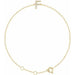 Ladies Natural Diamond Initial F Bracelet (I1, H+) — 14K Yellow Gold