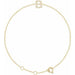Ladies Natural Diamond Initial B Bracelet (I1, H+) — 14K Yellow Gold