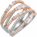 Ladies Natural Diamond Negative Space Ring (I1, H+) — 14K White/Rose Gold