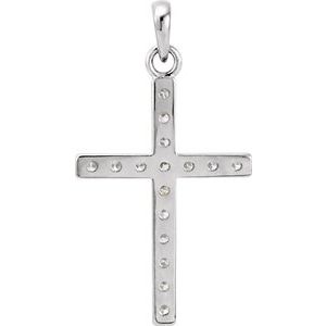 Lab-Grown Diamond Accented Cross Pendant - Style R42308