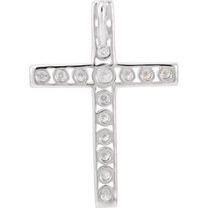 Ladies Natural Diamond Cross Pendant — Platinum