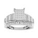 LADIES RING 1.00CT ROUND/PRINCESS/BAGUETTE DIAMOND 10K WHITE GOLD