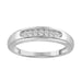 Sterling Silver White Gold Finish 0.15 Ct Round Diamond Men’S Band Classic Men’S Wedding Ring