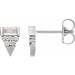Ladies Natural Diamond Geometric Earrings — Sterling Silver