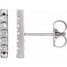 Ladies Natural Diamond French-Set Bar Earrings — Sterling Silver