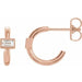 Ladies Natural Diamond Huggie Hoop Earrings (SI2-SI3, GHI) — 14K Rose Gold