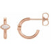 Ladies Natural Diamond Huggie Hoop Earrings (I1, GHI) — 14K Rose Gold