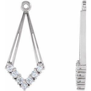 Ladies Natural Diamond Earring Jackets — 14K White Gold