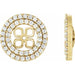 Ladies Natural Diamond Earring Jackets for 8 mm Pearl Stud Earrings — 14K Yellow Gold