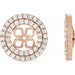 Ladies Natural Diamond Earring Jackets for 8 mm Pearl Stud Earrings — 14K Rose Gold