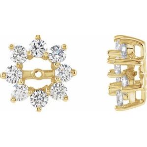 Ladies Diamond Earring Jackets with 4.5mm ID — 14K Yellow Gold