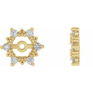 Ladies Diamond Earring Jackets with 4.5mm ID — 14K Yellow Gold