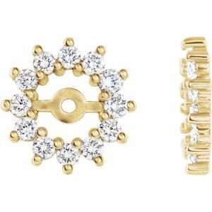 Ladies Diamond Earring Jackets with 4.2mm ID — 14K Yellow Gold