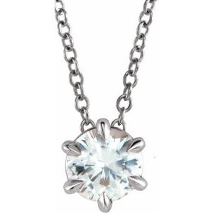 Ladies Natural Diamond Solitaire Necklace (I1, G-H) — Sterling Silver