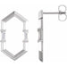 Ladies Natural Diamond Geometric Earrings — Sterling Silver