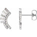 Ladies Natural Diamond Fan Earrings — Sterling Silver