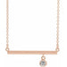 Ladies Natural Diamond Bezel-Set Bar Necklace (I1, G-H) — 14K Rose Gold
