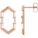 Ladies Natural Diamond Geometric Earrings — 14K Rose Gold