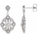 Ladies Natural Diamond Vintage-Inspired Earrings — Sterling Silver