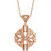 Ladies Natural Diamond Vintage-Inspired Necklace (SI2-I1, GHI) — 14K Rose Gold
