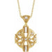 Ladies Natural Diamond Vintage-Inspired Necklace (SI2-I1, GHI) — 14K Yellow Gold
