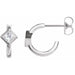 Ladies Natural Diamond Huggie Hoop Earrings (I1, G-H) — Sterling Silver