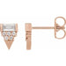 Ladies Natural Diamond Geometric Earrings — 14K Rose Gold