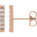 Ladies Natural Diamond French-Set Bar Earrings — 14K Rose Gold