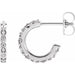 Ladies Natural Diamond Vintage-Inspired J-Hoop Earrings (I1, G-H) — Sterling Silver