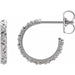 Ladies Natural Diamond Sculptural Hoop Earrings (I1, G-H) — Sterling Silver
