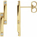 Ladies Natural Diamond Bar Earrings — 14K Yellow Gold