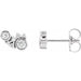 Ladies Natural Diamond Scattered Bezel-Set Earrings — Sterling Silver