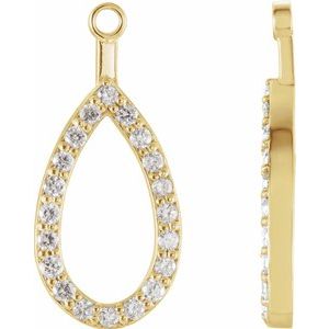 Ladies Natural Diamond Teardrop Earring Jackets (I1, G-H) — 14K Yellow Gold