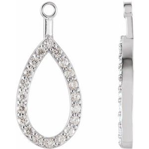 Ladies Natural Diamond Teardrop Earring Jackets (I1, G-H) — 14K White Gold