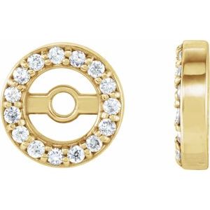 Ladies Natural Diamond Earring Jackets with 3 mm ID — 14K Yellow Gold